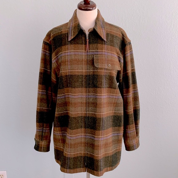 Lauren Ralph Lauren Lambswool Plaid Zip - Picture 2 of 15